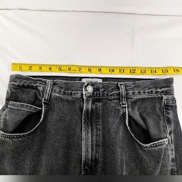 AGOLDE Minka Wide Leg Cargo Jeans in Distressed Black Size 28 - Picture 11 of 16